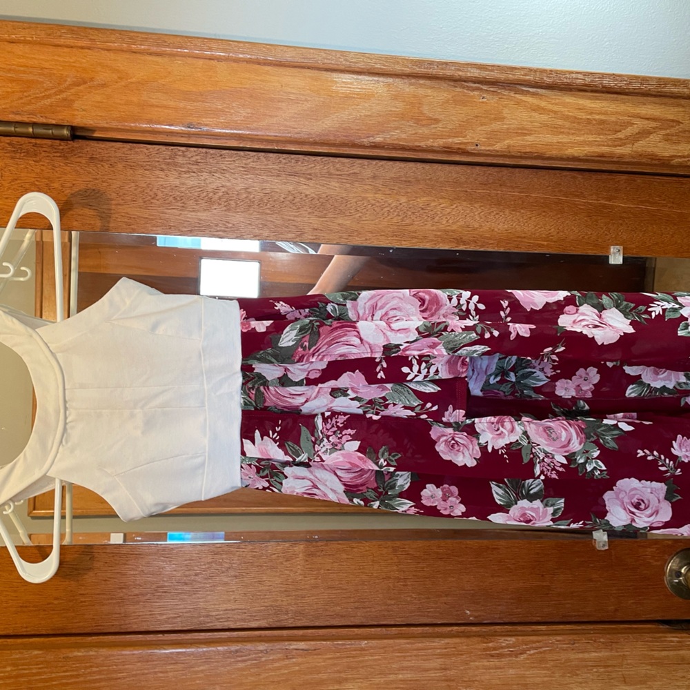 Floral maxi overlay romper